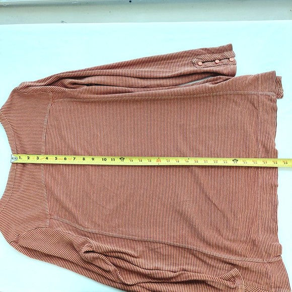 Poetry Orange and Brown Striped Hemp Blend Pullover Sweater Womens Sz 12 - Picture 13 of 13